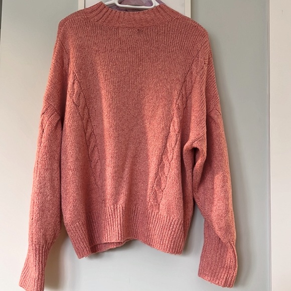 Coral Cable Knit Oversized Sweater- L - Picture 4 of 7